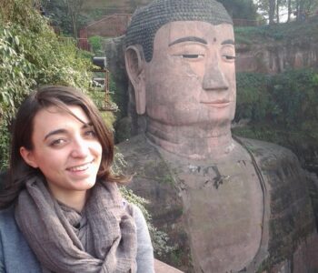 Vittoria Camodeca at Leshan Buddah site