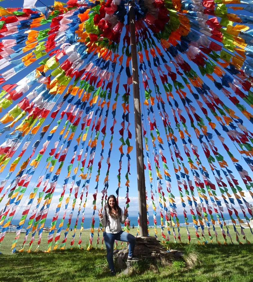 Linda Migliorati al lago Qinghai